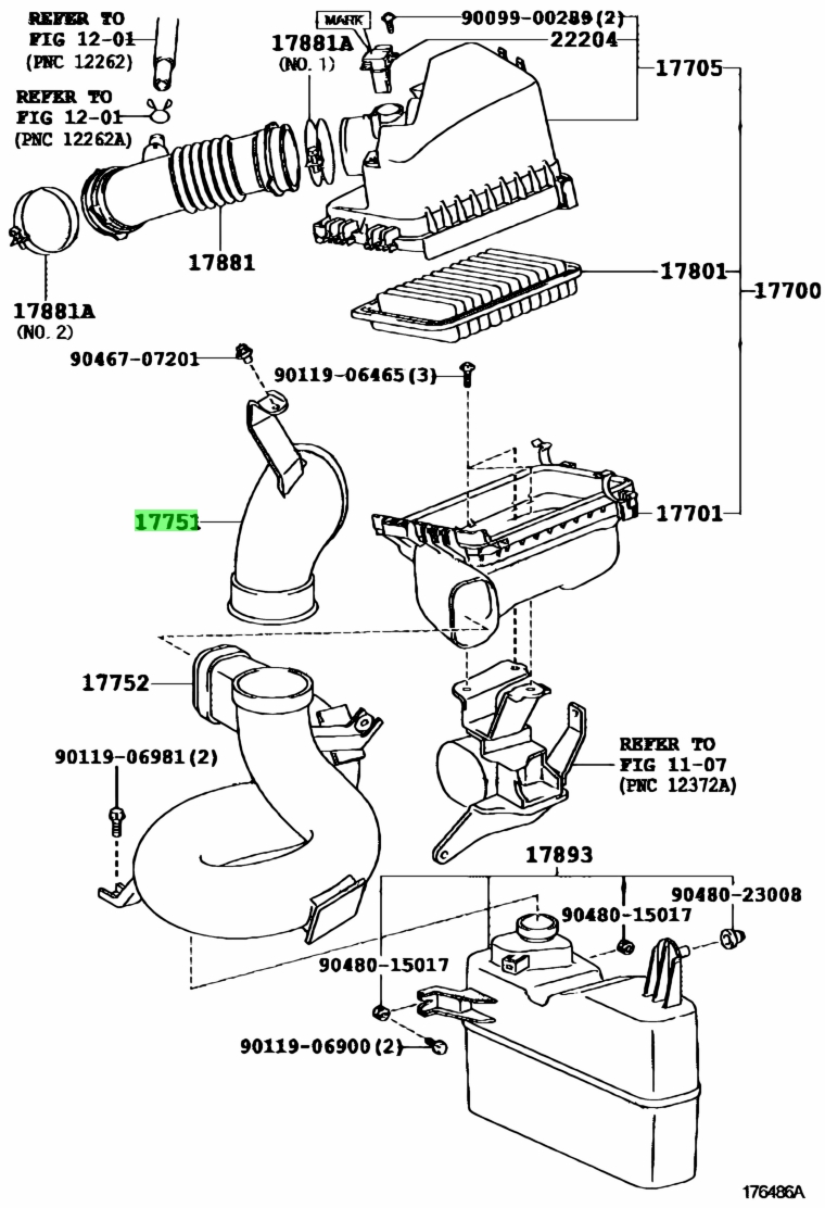 Buy Genuine Toyota 1775137090 (17751-37090) Inlet, Air Cleaner, No.1 ...