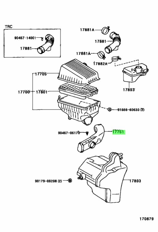 Buy Genuine Toyota 1775164040 (17751-64040) Inlet, Air Cleaner, No.1 ...