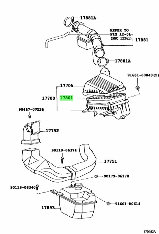 Buy Genuine Toyota 1780111090 (17801-11090) Element Sub-Assy, Air ...