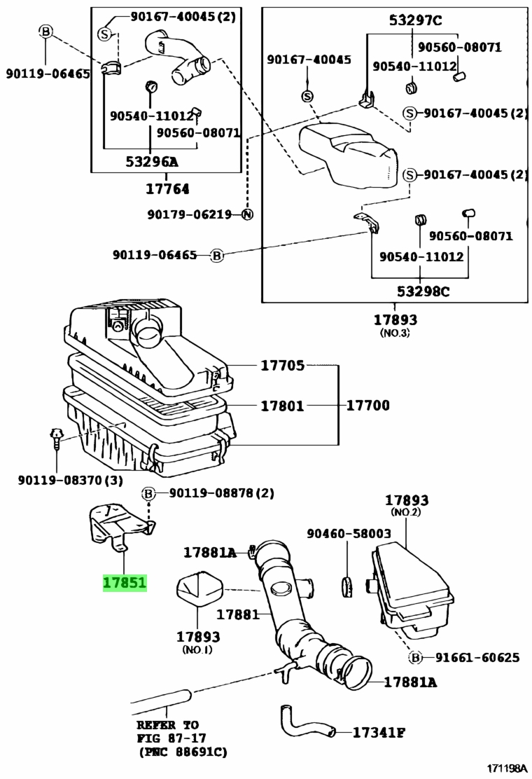 Buy Genuine Toyota 1785174020 (17851-74020) Bracket, Air Cleaner ...