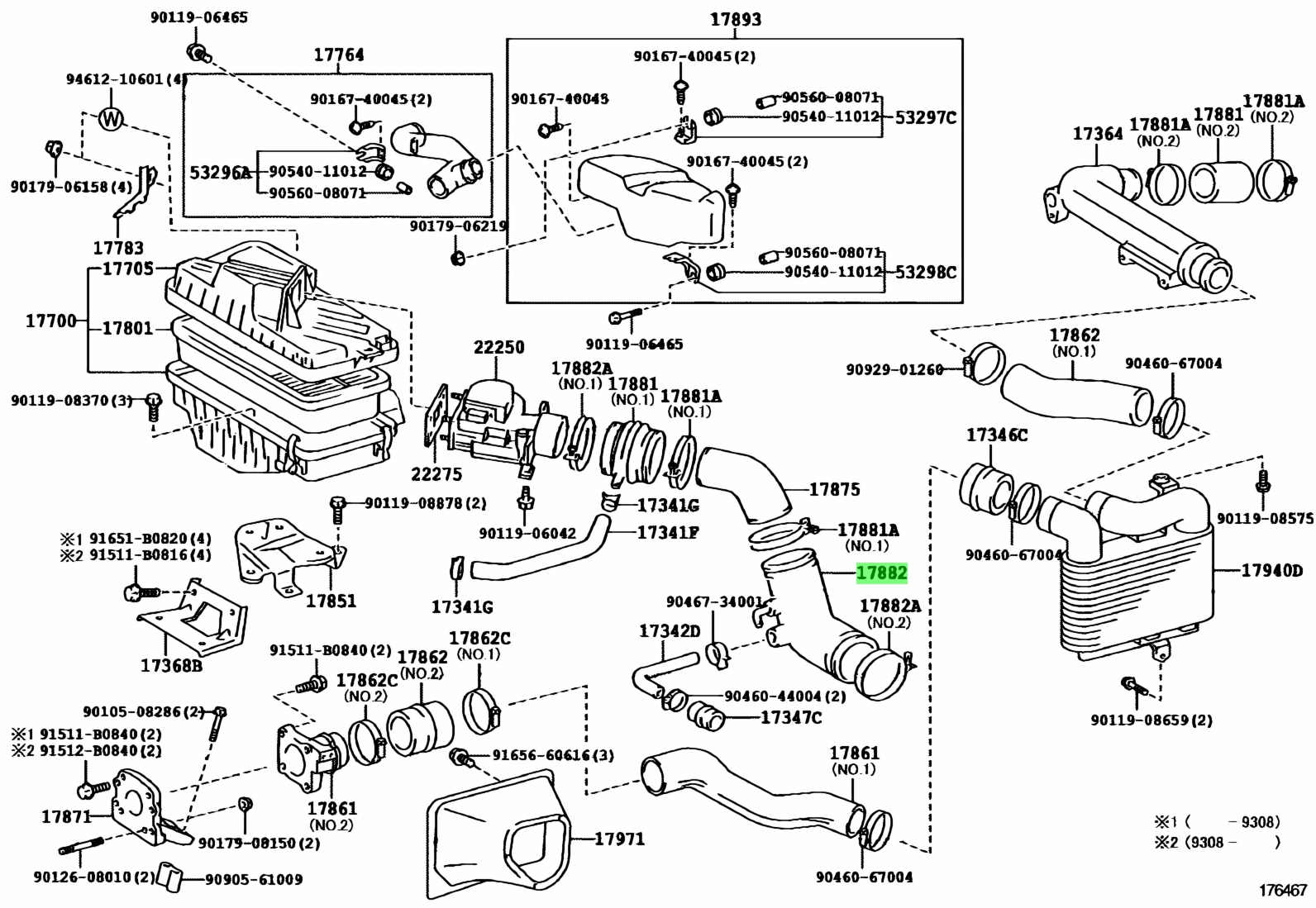 Buy Genuine Toyota 1788274270 (17882-74270) Hose, Air Cleaner, No.2 for ...