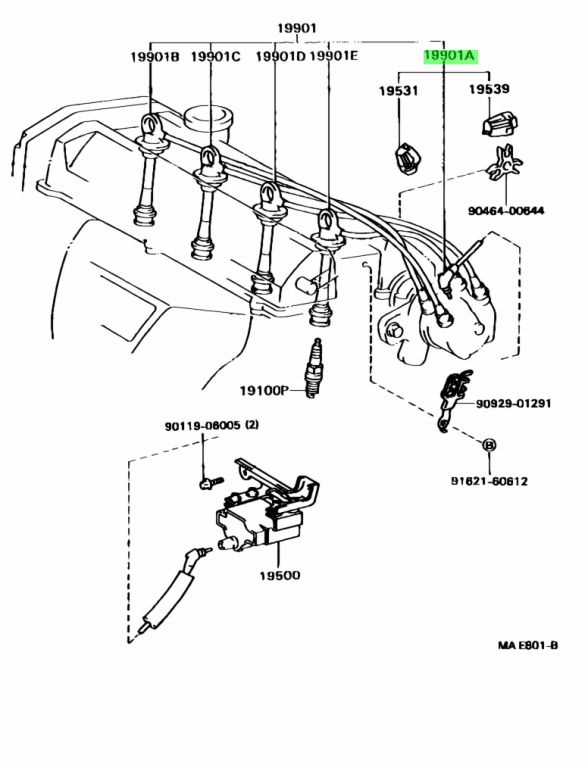 Buy Genuine Toyota 1959074050 (19590-74050) Cord, Coil Resistive 