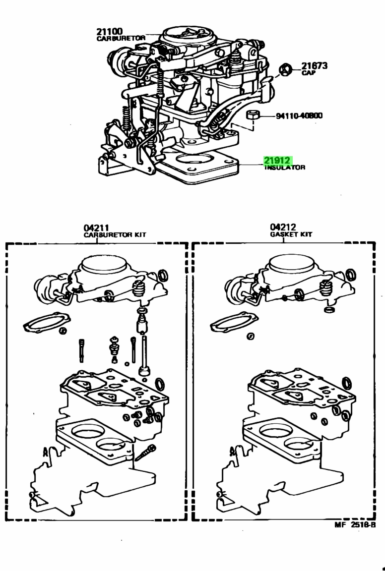 Toyota 21912-37020 Carburetor Heat Insulator 