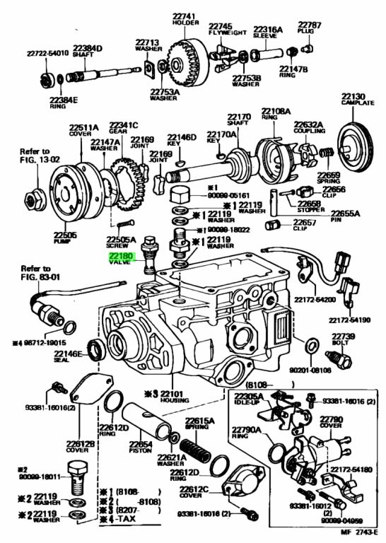 Toyota 22180 54010