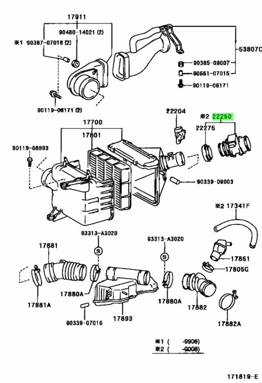 Buy Genuine Toyota 2225075010 (22250-75010) Meter Assy, Intake Air Flow ...