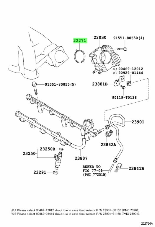 Прокладка дроссельной заслонки toyota