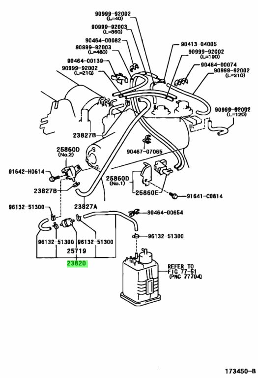 Buy Genuine Toyota 2382075090 (23820-75090) Hose Assy, Fuel Vapor Feed ...