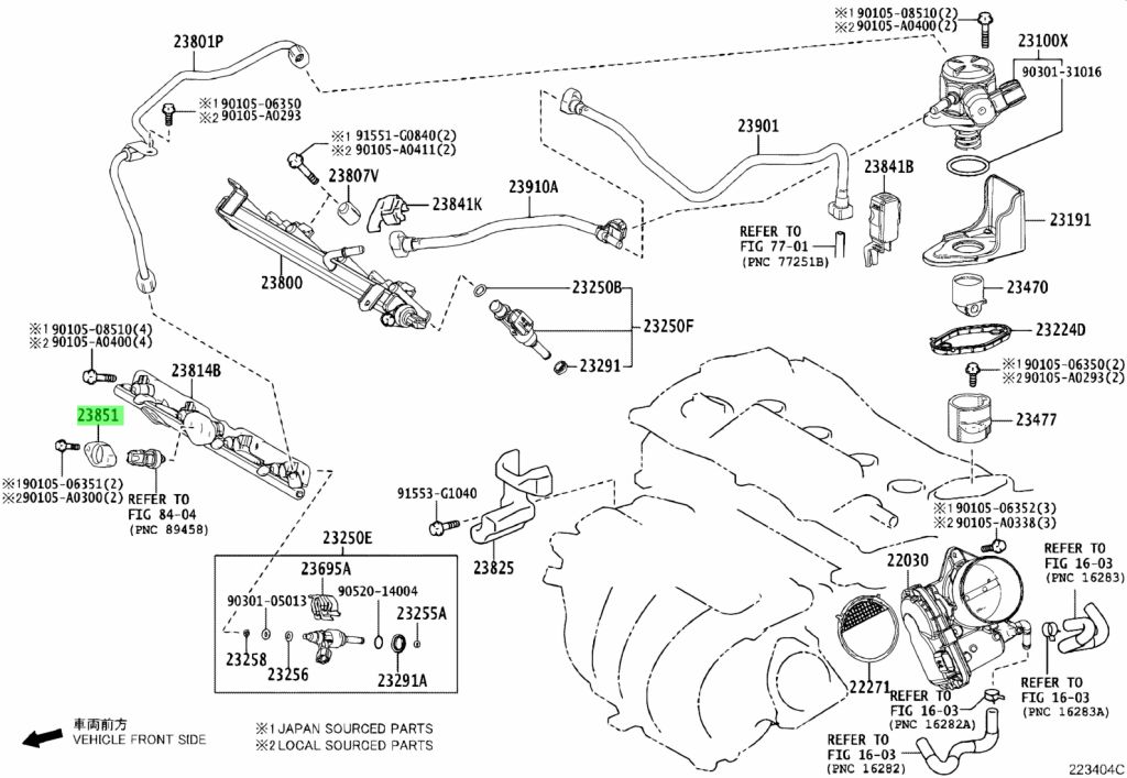 Buy Genuine Toyota 2385125020 (23851-25020) Holder, Fuel Pressure 