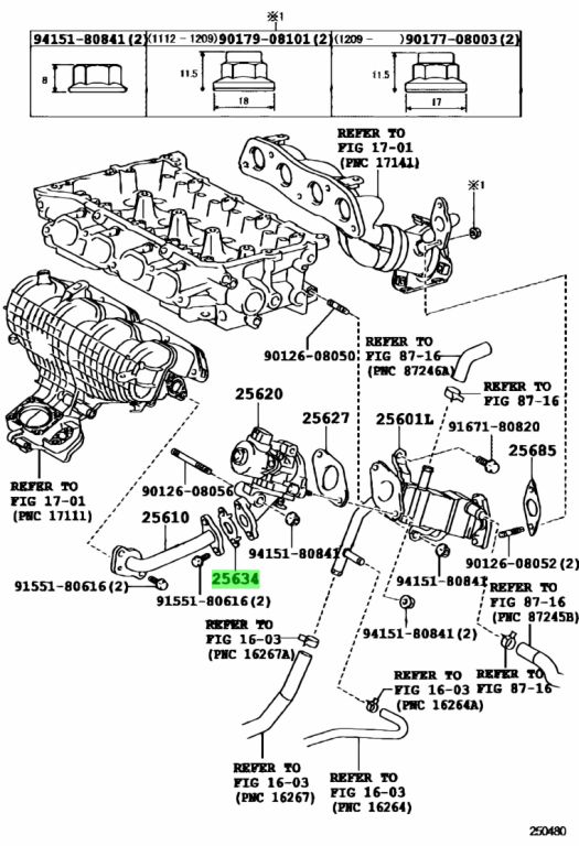 Buy Genuine Toyota 2563437010 (25634-37010) Gasket, Egr Pipe. Prices ...