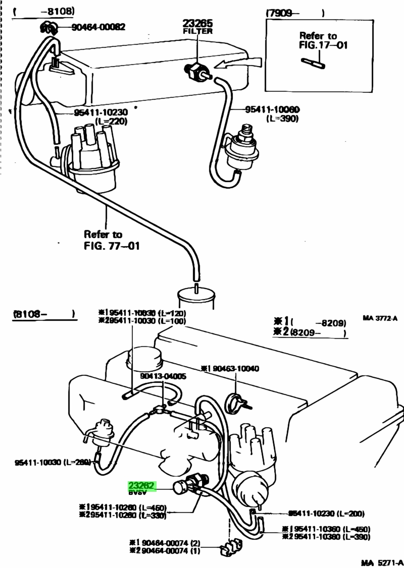 25820-13010 Toyota Valve New Genuine no.1 2582013010 bimetal vacuum ...