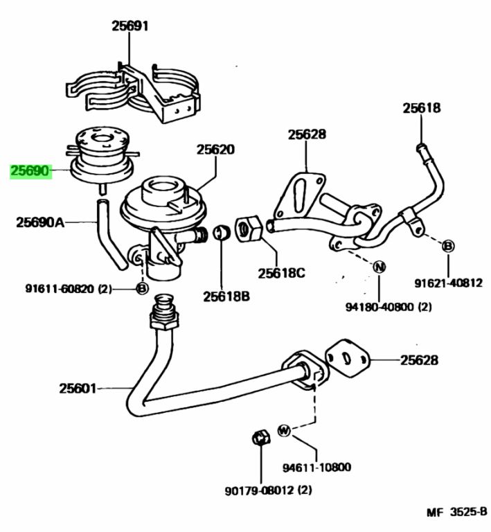 Buy Genuine Toyota 2587061011 (25870-61011) Modulator Assy, Egr Vacuum ...