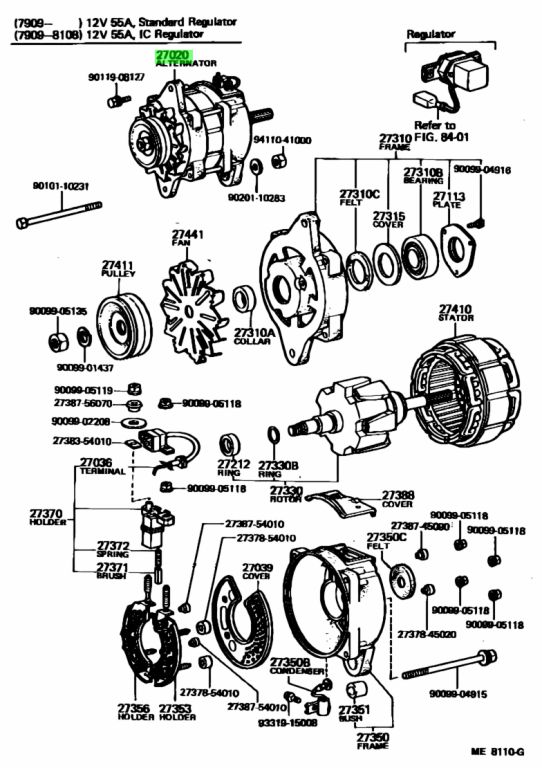 Buy Genuine Toyota 2702054060 (27020-54060) Alternator Assy for Toyota ...