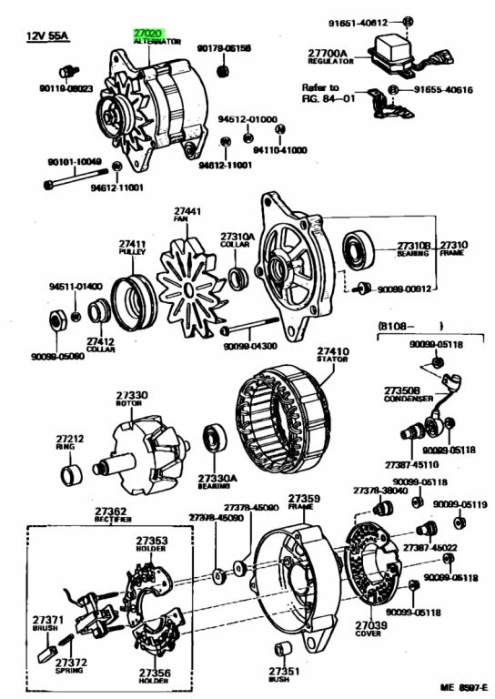 Buy Genuine Toyota 2702054070 (27020-54070) Alternator Assy. Prices ...