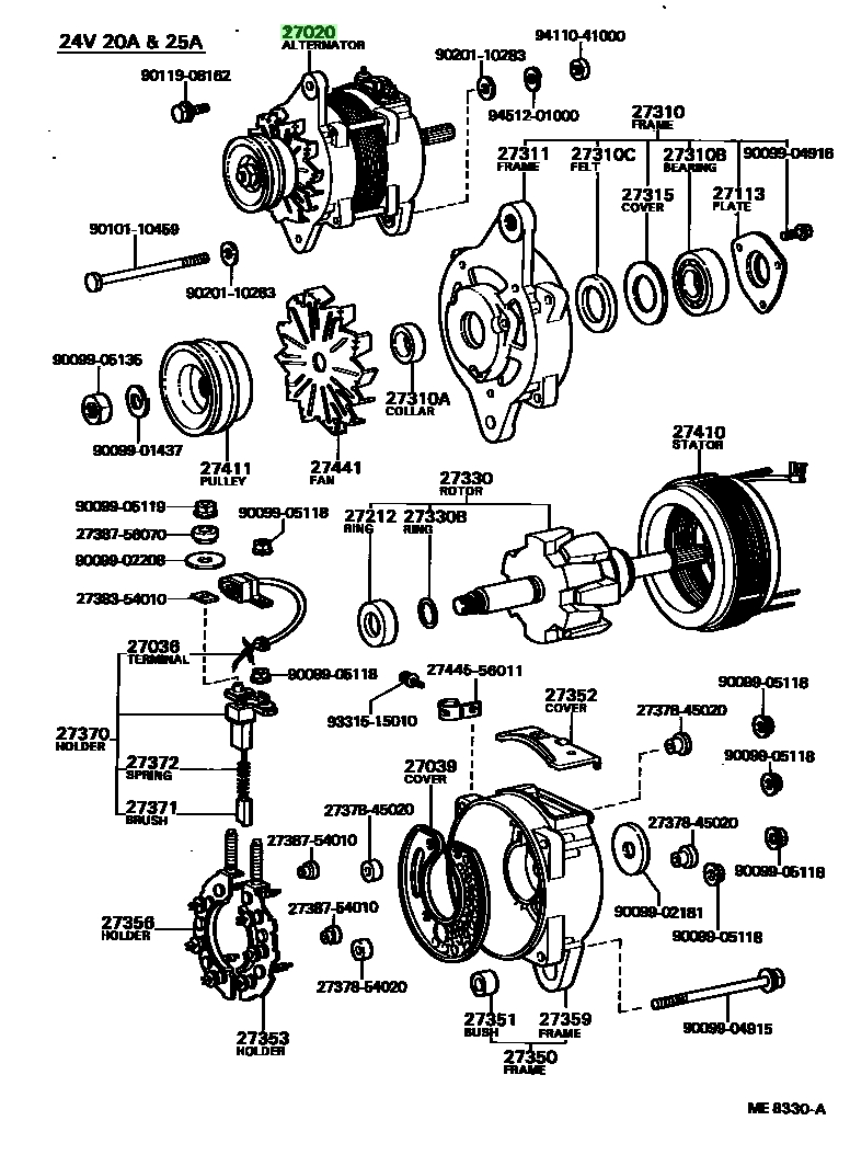 Buy Genuine Toyota 2702057031 (27020-57031) Alternator Assy. Photos ...