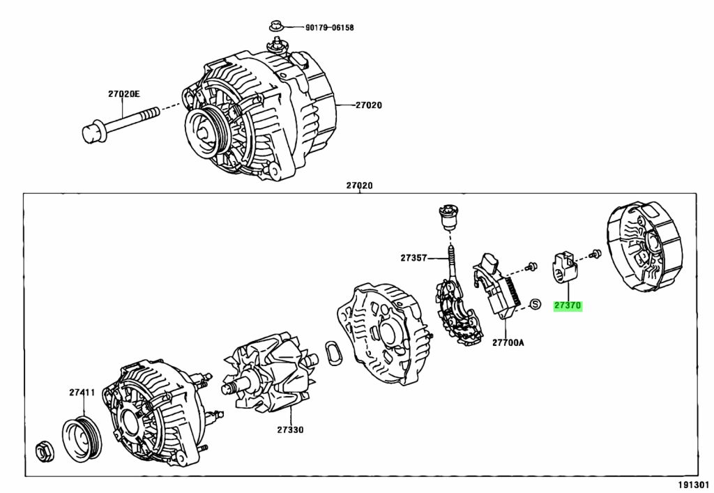 Щетки генератора toyota