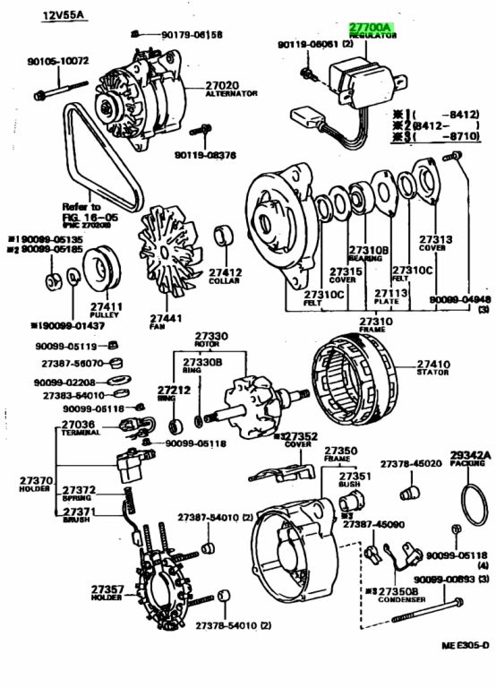 Buy Genuine Toyota 2770015040 (27700-15040) Regulator Assy, Generator ...