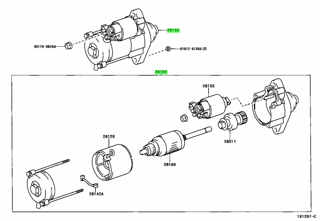 Buy Genuine Toyota 2810021050 (28100-21050) Starter Assy. Prices, fast ...