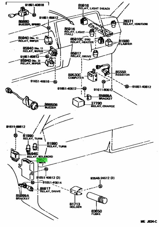 Buy Genuine Toyota 2852168120 (28521-68120) Timer, Preheating. Prices ...