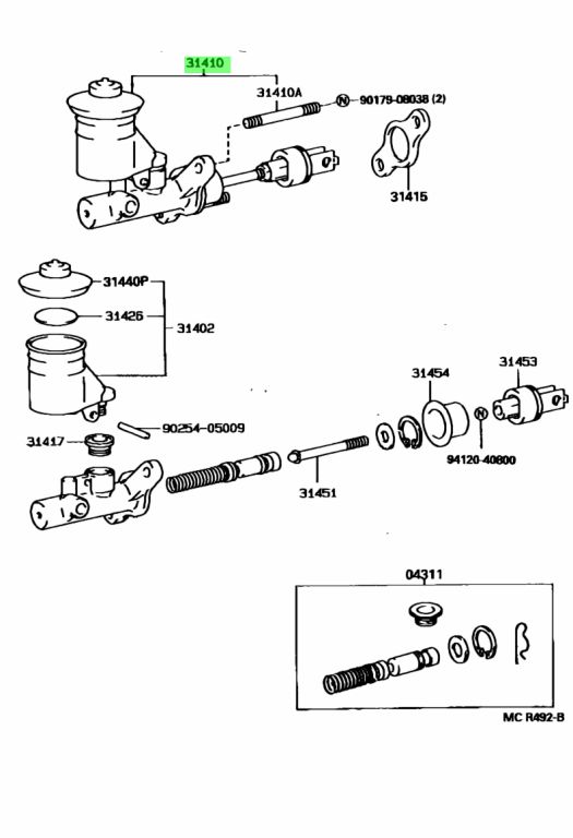 Buy Genuine Toyota 3141042010 (31410-42010) Cylinder Assy, Clutch ...