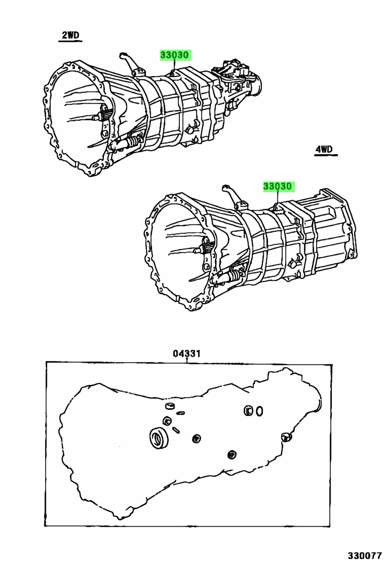 Transmission unit. Toyota 04331-20100.