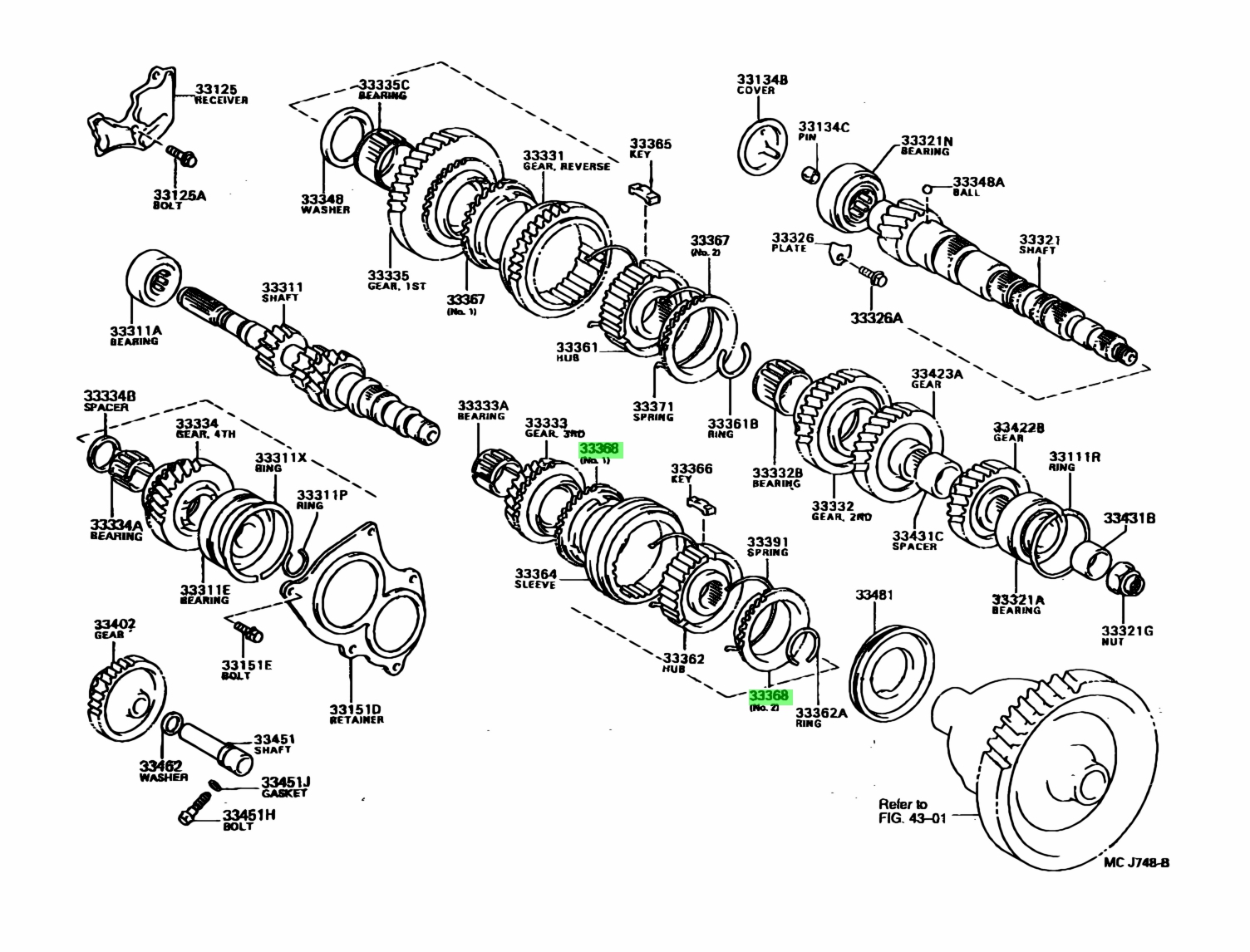Buy Genuine Toyota 3336812080 33368 12080 Ring Synchronizer No 2 
