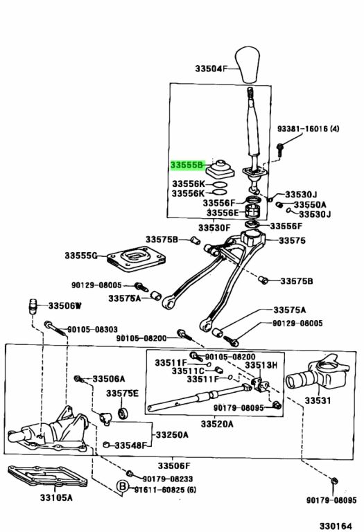 Buy Genuine Toyota 3355522130 (33555-22130) Boot, Shift & Select Lever ...