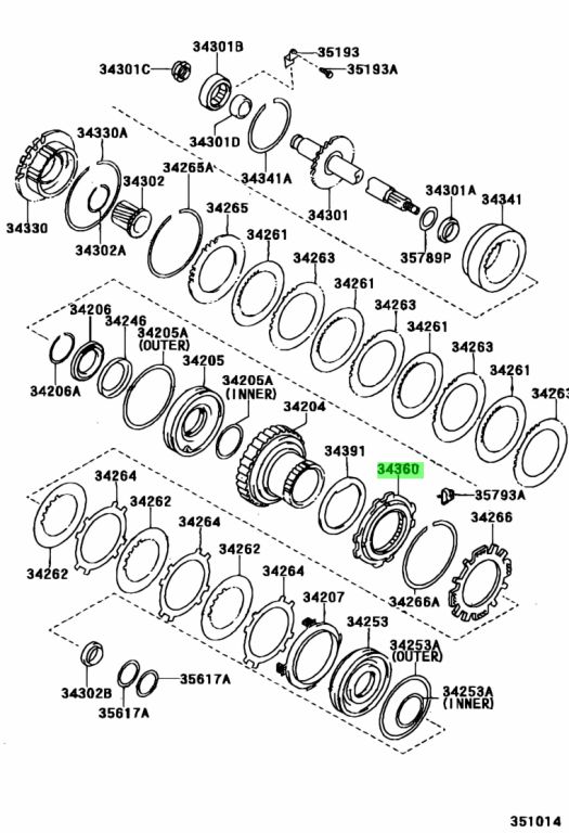 Buy Genuine Toyota 3436012010 34360 12010 Clutch Assy Underdrive 1 