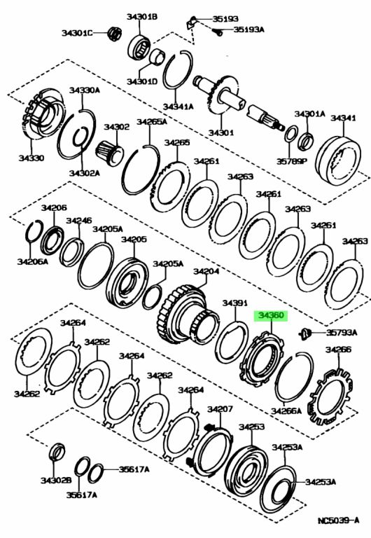 Buy Genuine Toyota 3436012010 34360 12010 Clutch Assy Underdrive 1 