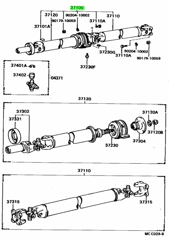 Buy Genuine Toyota 3710014580 (37100-14580) Shaft Assy, Propeller W ...