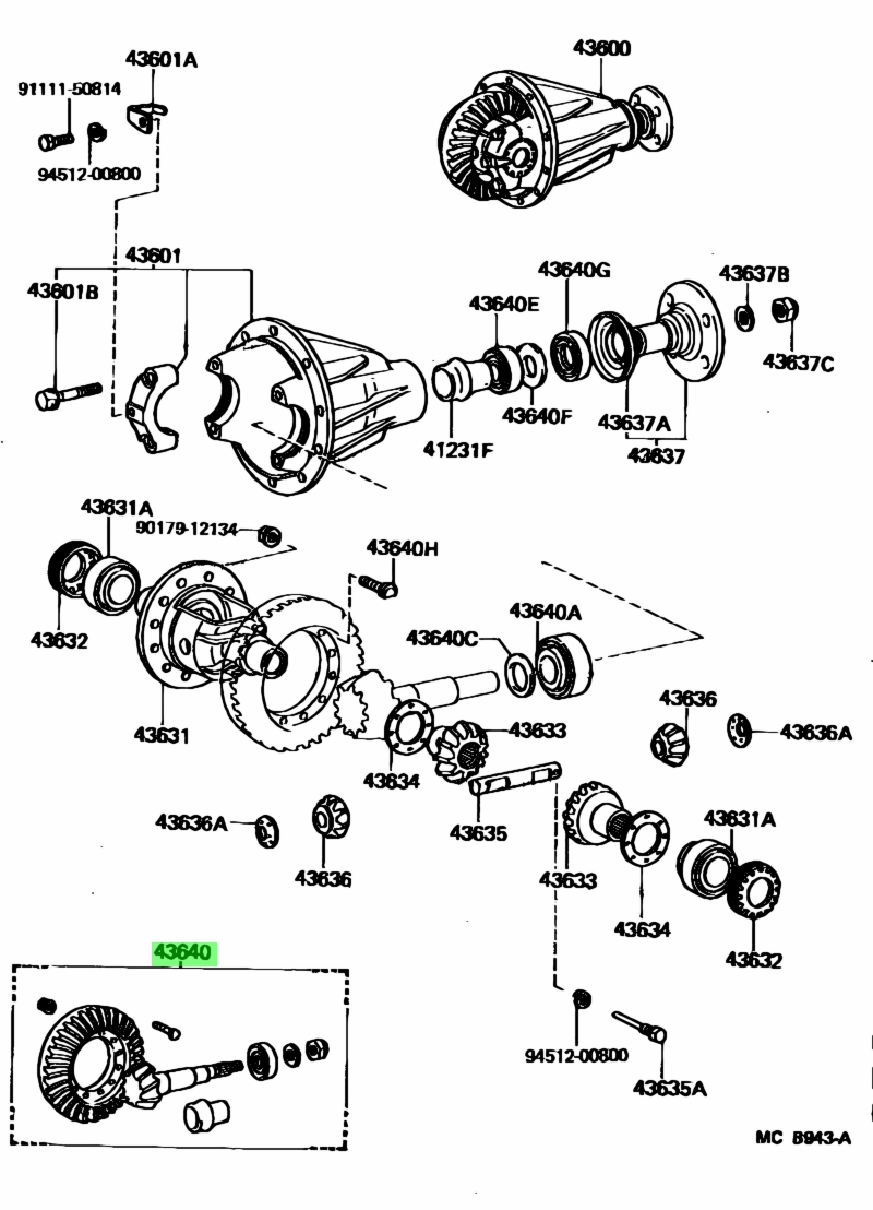 Buy Genuine Toyota 4120169166 (41201-69166) Final Gear Kit ...