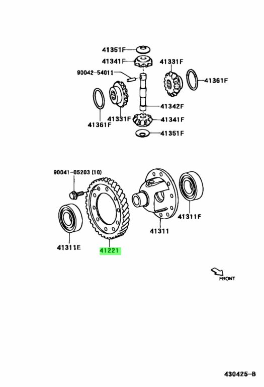 Genuine Toyota 4122197208 - GEAR, FRONT DIFFERENTIAL RING
