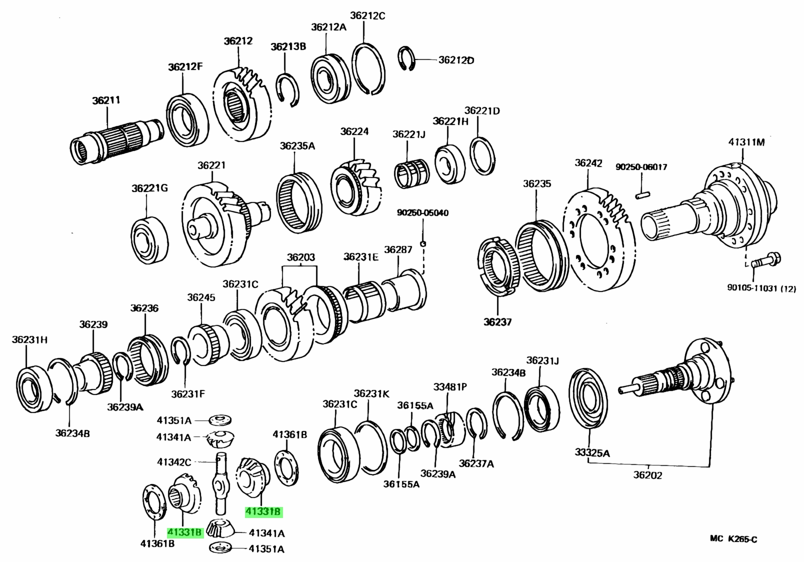 Buy Genuine Toyota 4133160031 (41331-60031) Gear, Center