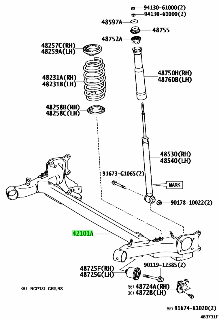 Toyota Beam Sub Assy Rear Axle