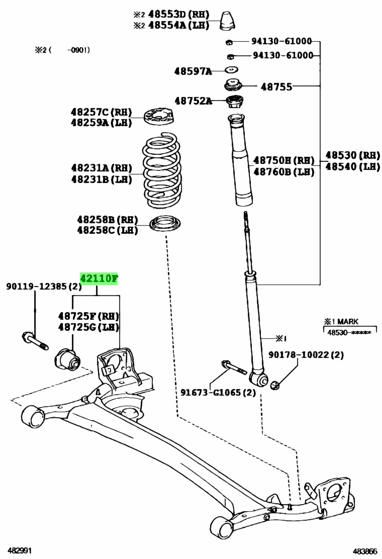 Buy Genuine Toyota 4211052331 (42110-52331) Beam Assy, Rear Axle ...