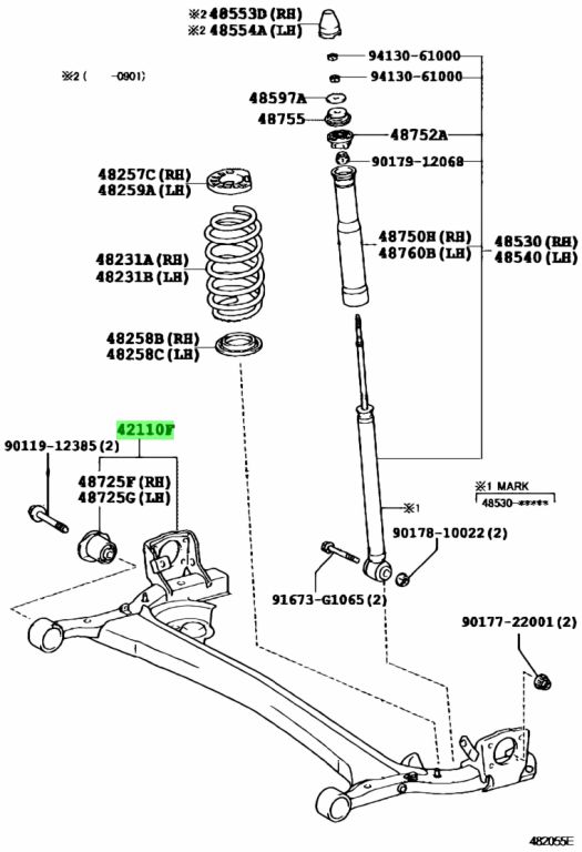 Buy Genuine Toyota 4211052331 (42110-52331) Beam Assy, Rear Axle ...