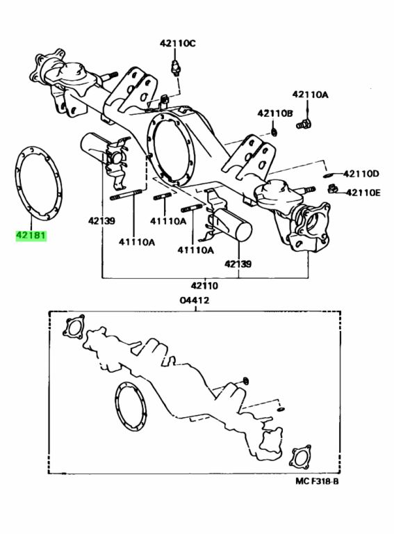 Genuine Toyota 4218160020 - GASKET, FRONT AXLE DIFFERENTIAL CARRIER;GASKET, FRONT DIFFERENTIAL CARRIER;GASKET, REAR DIFFERENTIAL CARRIER