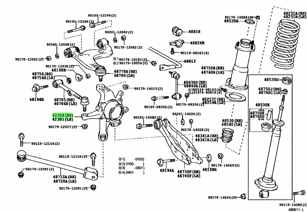 Buy Genuine Toyota 4230422040 (42304-22040) Carrier Sub-Assy, Rear Axle ...