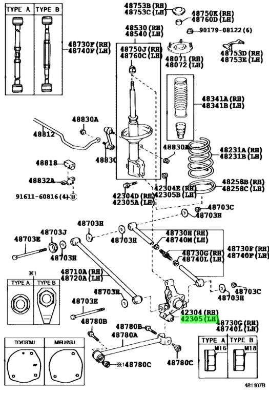 Buy Genuine Toyota 4230512140 (42305-12140) Carrier Sub-Assy, Rear Axle ...