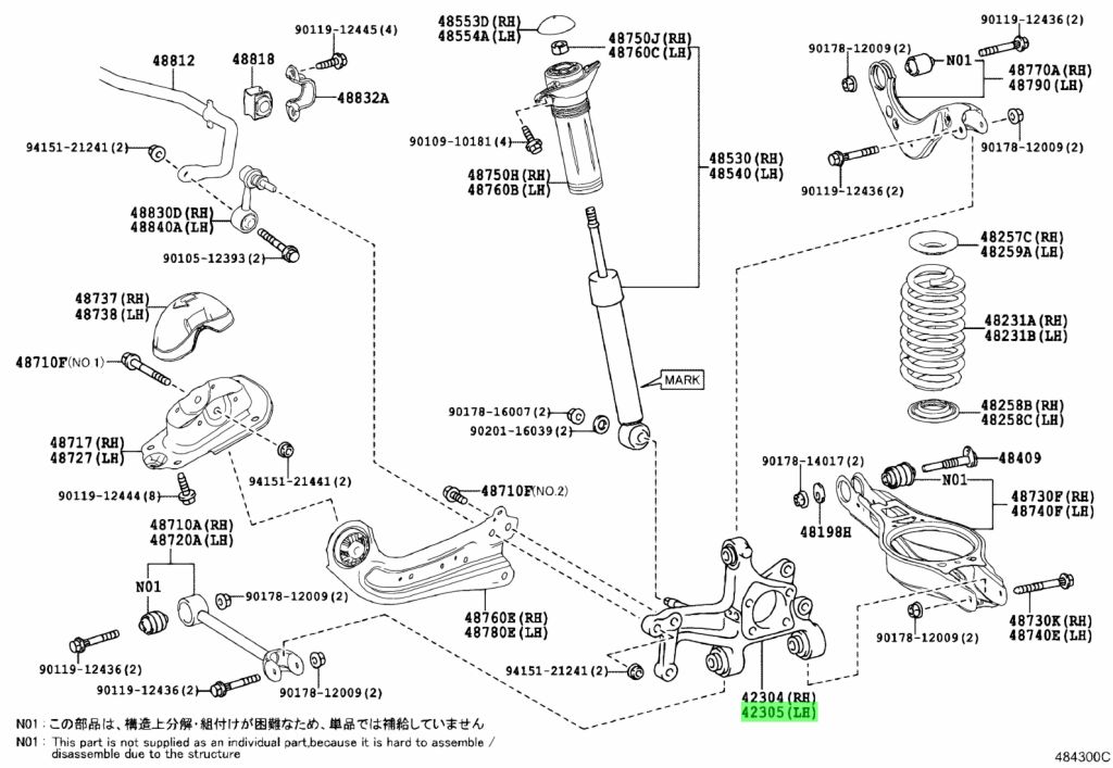 toyota-4230547060-42305-47060-carrier-sub-assy-rear-axle-lh