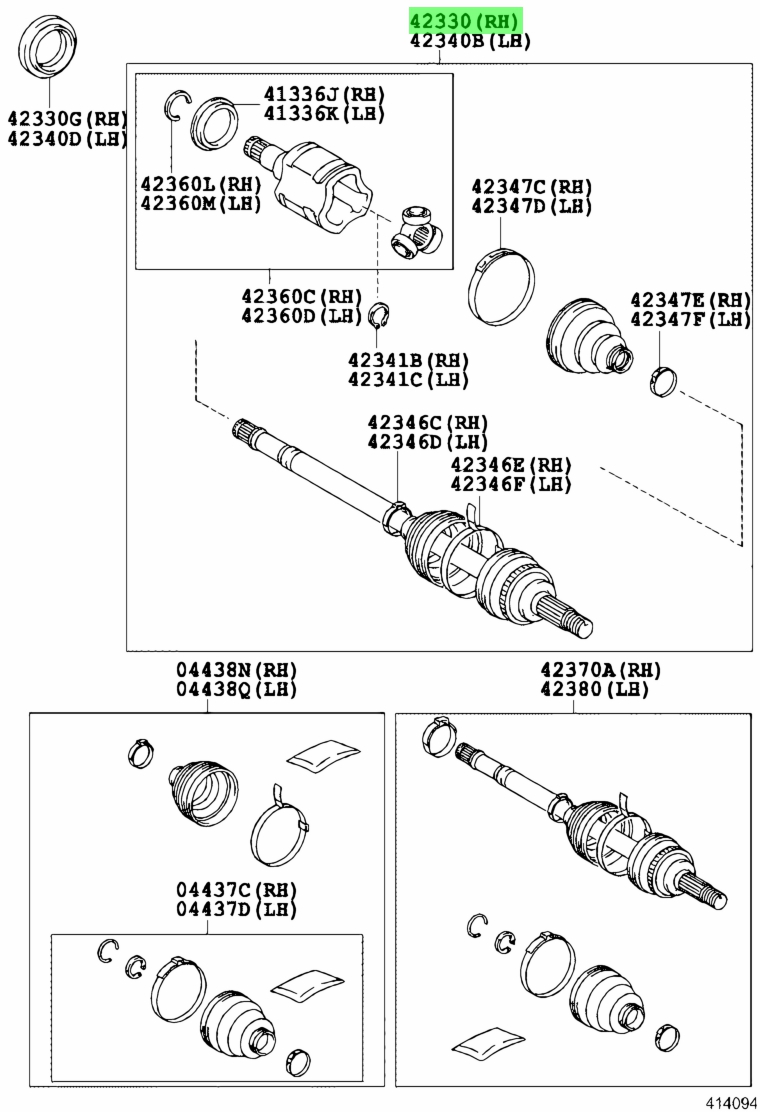 Buy Genuine Toyota 4233042060 (42330-42060) Shaft Assy, Rear Drive ...