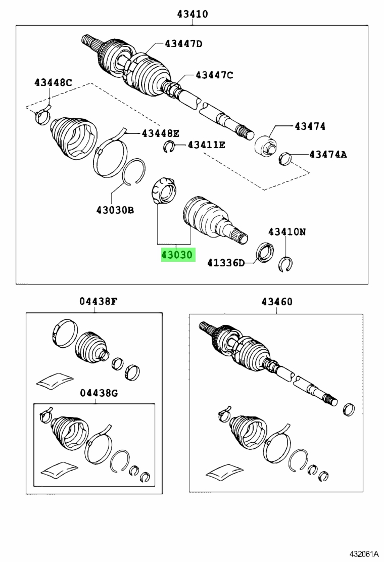 Buy Genuine Toyota 4303012060 (43030-12060) Joint Assy, Front Drive ...