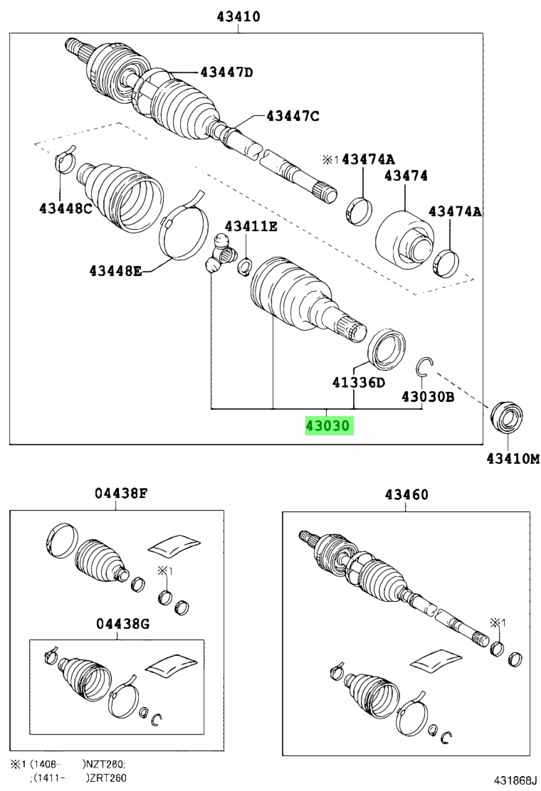 Buy Genuine Toyota 4340310011 (43403-10011) Joint Assy, Front