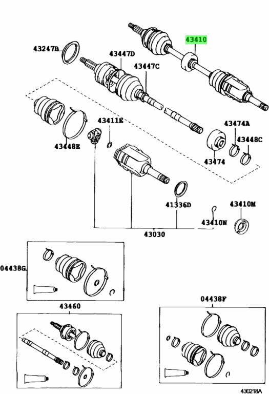 Buy Genuine Toyota 4341020582 (43410-20582) Shaft Assy, Front Drive, Rh ...