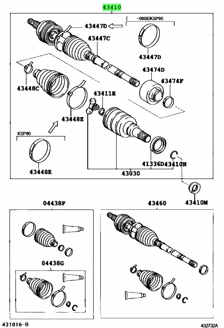 Buy Genuine Toyota 4341052180 (43410-52180) Shaft Assy, Front Drive, Rh ...