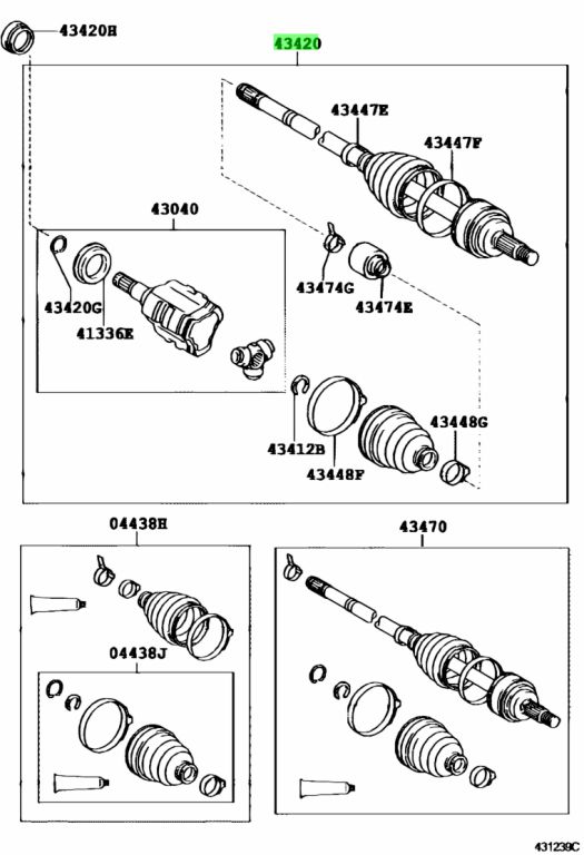 Buy Genuine Toyota 4342005331 (43420-05331) Shaft Assy, Front Drive, Lh ...