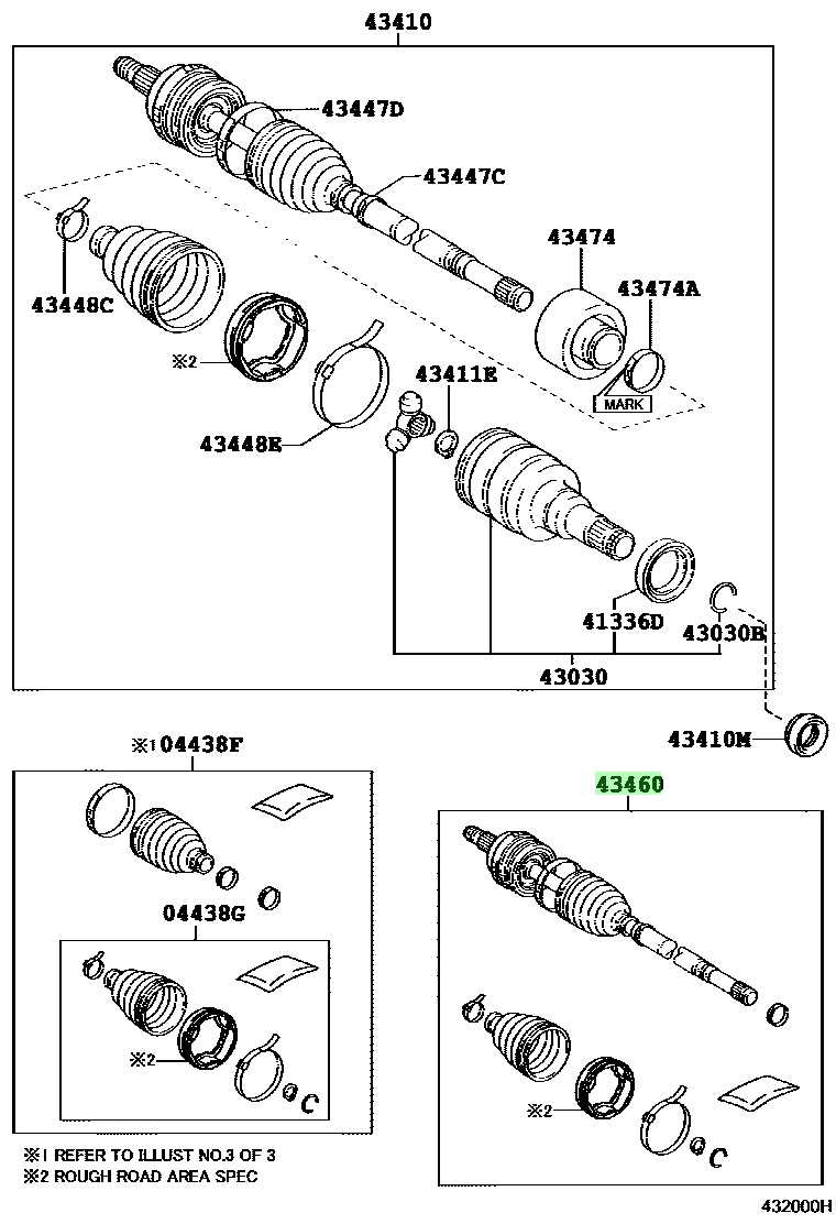 Buy Genuine Toyota 4346080151 (43460-80151) Shaft Assy, Front Drive ...