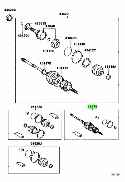 Buy Genuine Toyota 4347029595 (43470-29595) Shaft Assy, Front Drive ...