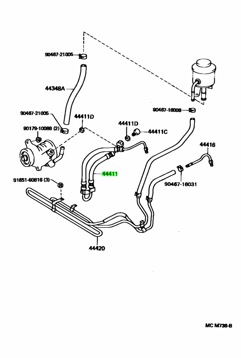 Buy Genuine Toyota 4441160430 (44411-60430) Hose, Pressure Feed. Prices ...