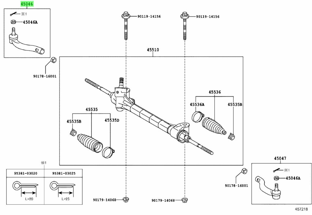 Buy Genuine Toyota 4504649195 (45046-49195) End Sub-assy, Tie Rod, Rh 