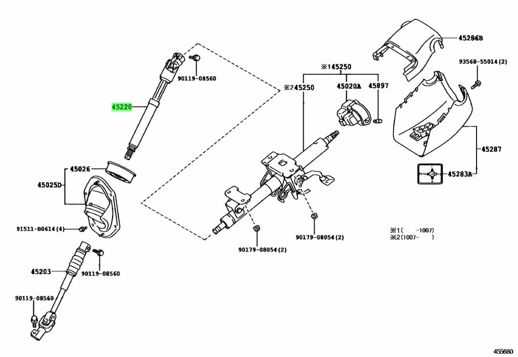 Buy Genuine Toyota 4522060270 (45220-60270) Shaft Assy, Steering ...